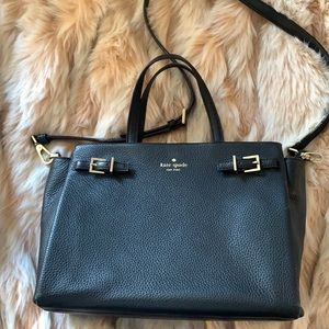 Kate Spade black leather shoulder bag, lightly used.
